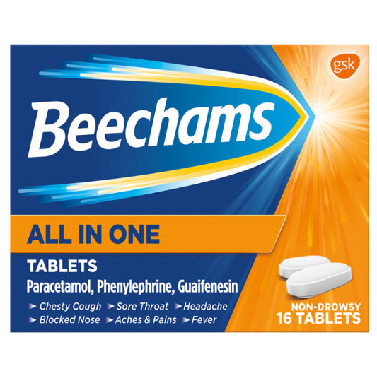 Beechams All In One Cold and Flu Relief 16 Tablets