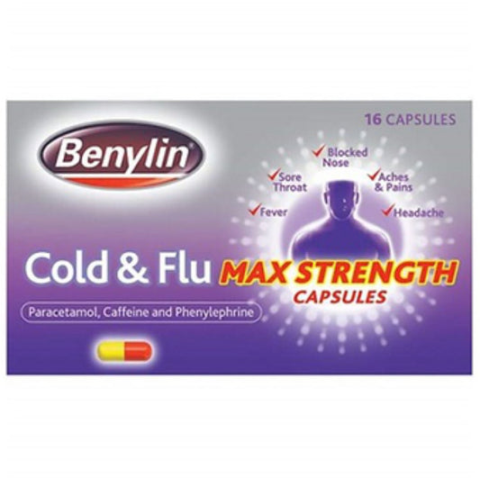 Benylin Cold and Flu Max Strength 16 Capsules