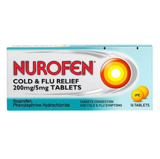 Nurofen Cold &amp; Flu Relief 200mg 16 Tablets