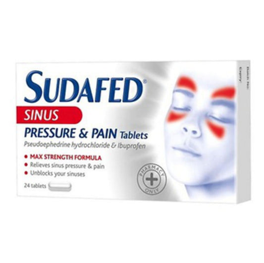 Sudafed Sinus Pressure &amp; Pain 24 Tablets